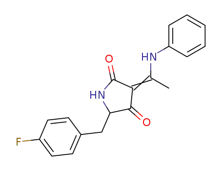 5-(4-fluorobenzyl)-3-[1-(phenylamino)ethylidene]pyrrolidine-2,4-dione