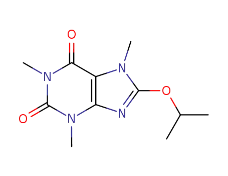 Molecular Structure of 5438-73-3 (1,3,7-trimethyl-8-(propan-2-yloxy)-3,7-dihydro-1H-purine-2,6-dione)