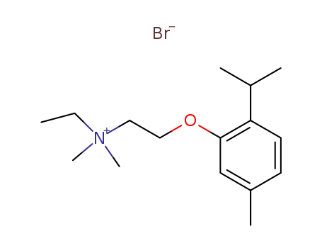 Molecular Structure of 131409-90-0 (ethyl-[2-(2-isopropyl-5-methyl-phenoxy)-ethyl]-dimethyl-ammonium; bromide)
