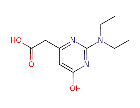 Molecular Structure of 54259-06-2 ((2-diethylamino-6-oxo-1,6-dihydro-pyrimidin-4-yl)-acetic acid)