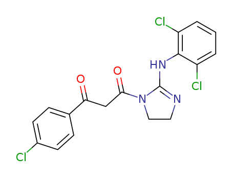 1,3-Propanedione,1-(4-chlorophenyl)-3-[2-[(2,6-dichlorophenyl)amino]-4,5-dihydro-1H-imidazol-1-yl]- cas  59897-85-7