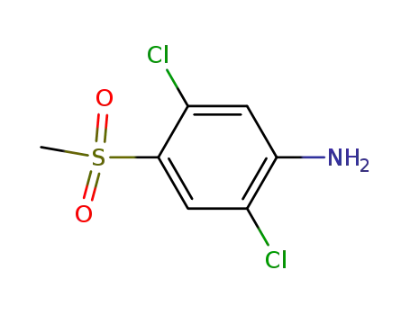 Molecular Structure of 43098-82-4 (Benzenamine, 2,5-dichloro-4-(methylsulfonyl)-)