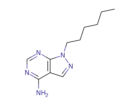 Molecular Structure of 5444-50-8 (1-hexyl-1H-pyrazolo[3,4-d]pyrimidin-4-amine)