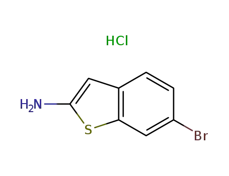 Molecular Structure of 604757-36-0 (Benzo[b]thiophen-2-aMine, 6-broMo-, hydrochloride (1:1))