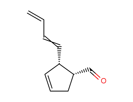 Molecular Structure of 103618-29-7 (3-Cyclopentene-1-carboxaldehyde, 2-(1,3-butadienyl)-, [1R-[1alpha,2alpha(Z)]]- (9CI))