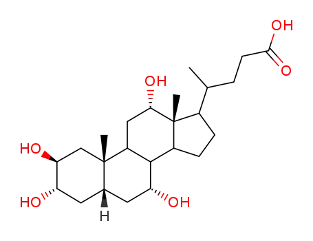 Molecular Structure of 60696-60-8 (4-(2,3,7,12-tetrahydroxy-10,13-dimethyl-hexadecahydro-cyclopenta[a]phenanthren-17-yl)-pentanoic acid)