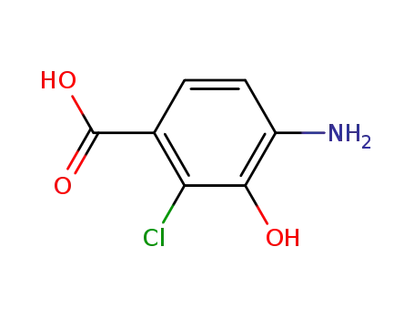 Molecular Structure of 60405-54-1 (4-Amino-2-chloro-3-hydroxybenzoic acid)