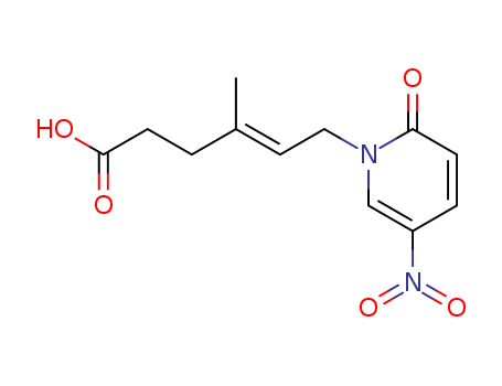 4-Hexenoic acid,4-methyl-6-(5-nitro-2-oxo-1(2H)-pyridinyl)-, (E)- (9CI) cas  54719-40-3