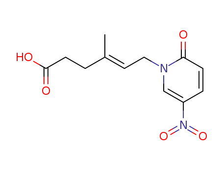 Molecular Structure of 54719-40-3 (4-methyl-6-(5-nitro-2-oxopyridin-1(2H)-yl)hex-4-enoic acid)