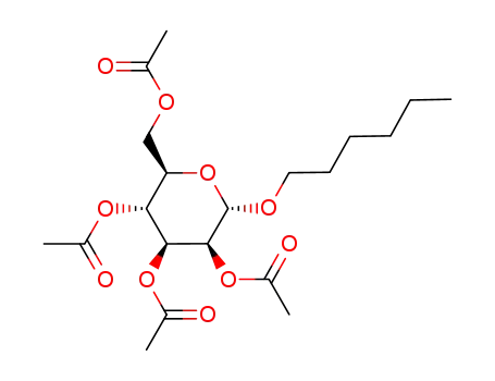 Molecular Structure of 1240504-74-8 (hexyl 2,3,4,6-tetra-O-acetyl-α-D-mannopyranoside)