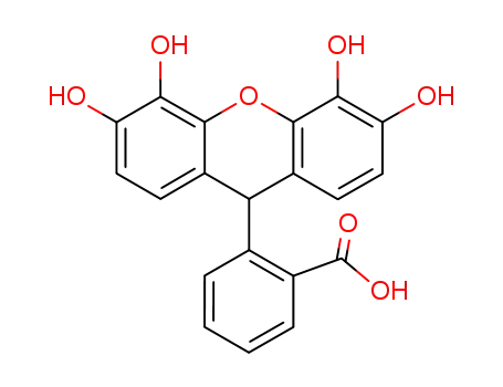 Molecular Structure of 54750-05-9 (2-(3,4,5,6-tetrahydroxy-9H-xanthen-9-yl)benzoic acid)
