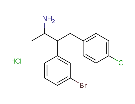 Molecular Structure of 605680-51-1 (Benzenepropanamine, b-(3-bromophenyl)-4-chloro-a-methyl-, hydrochloride (9CI))
