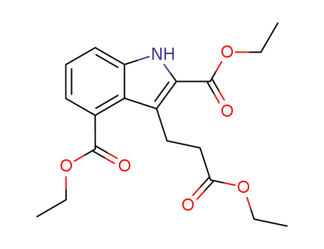 Molecular Structure of 5446-68-4 (diethyl 3-(3-ethoxy-3-oxopropyl)-1H-indole-2,4-dicarboxylate)