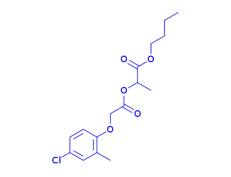 Molecular Structure of 5447-16-5 (butyl 2-{[(4-chloro-2-methylphenoxy)acetyl]oxy}propanoate)