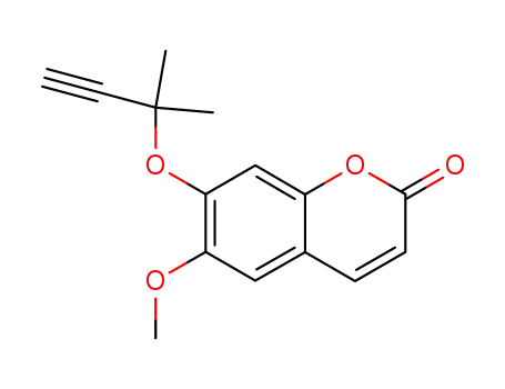 Molecular Structure of 34191-74-7 (7-(1,1-dimethyl-prop-2-ynyloxy)-6-methoxy-chromen-2-one)