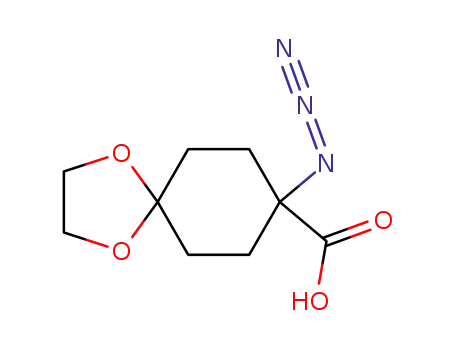 Molecular Structure of 851662-53-8 (8-azido-1,4-dioxaspiro[4,5]decane-8-carboxylic acid)