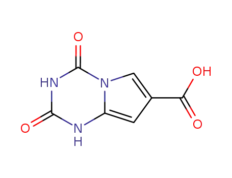Molecular Structure of 54449-90-0 (1,2,3,4-Tetrahydro-2,4-dioxopyrrolo[1,2-a]-1,3,5-triazine-7-carboxylic acid)