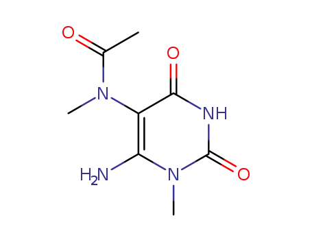 Molecular Structure of 14005-78-8 (<i>N</i>-(6-amino-1-methyl-2,4-dioxo-1,2,3,4-tetrahydro-pyrimidin-5-yl)-<i>N</i>-methyl-acetamide)