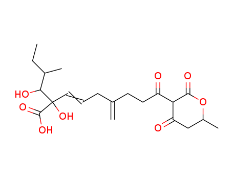 2-Hydroxy-2-(1-hydroxy-2-methylbutyl)-6-methylene-9-oxo-9-(tetrahydro-6-methyl-2,4-dioxo-2H-pyran-3-yl)-3-nonenoic acid