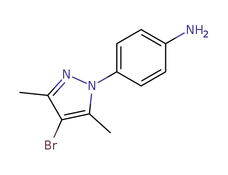 Molecular Structure of 60639-22-7 (4-(4-BROMO-3,5-DIMETHYL-1H-PYRAZOL-1-YL)ANILINE)