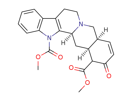 Molecular Structure of 95727-42-7 (dimethyl (20α)-18,19-didehydro-17-oxoyohimban-1,16-dicarboxylate)