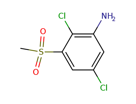 Molecular Structure of 66816-47-5 (Benzenamine, 2,5-dichloro-3-(methylsulfonyl)-)