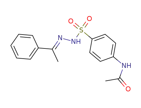 Molecular Structure of 5448-91-9 (N-(4-{[2-(1-phenylethylidene)hydrazinyl]sulfonyl}phenyl)acetamide)