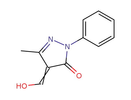 Molecular Structure of 4702-79-8 (3H-Pyrazol-3-one, 2,4-dihydro-4-(hydroxymethylene)-5-methyl-2-phenyl-)