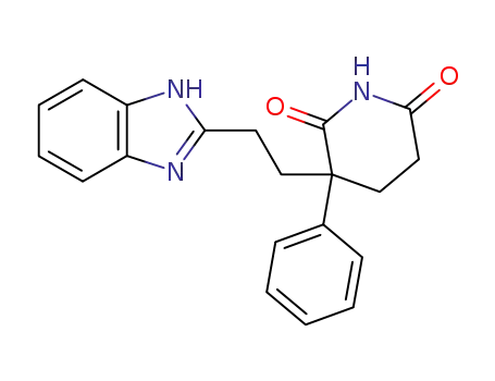 Molecular Structure of 5448-04-4 (3-[2-(1H-benzimidazol-2-yl)ethyl]-3-phenylpiperidine-2,6-dione)