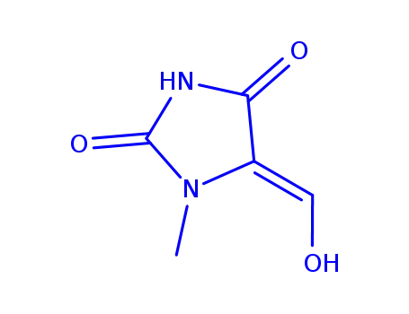Molecular Structure of 606976-45-8 (2,4-Imidazolidinedione, 5-(hydroxymethylene)-1-methyl- (9CI))