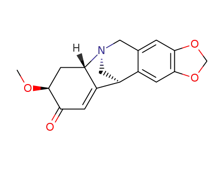 Molecular Structure of 111034-22-1 ((6<i>R</i>)-8<i>t</i>-methoxy-(6a<i>t</i>)-5,7,8,11-tetrahydro-6a<i>H</i>-6<i>r</i>,11<i>c</i>-methano-benzo[<i>b</i>][1,3]dioxolo[4',5':4,5]benzo[1,2-<i>e</i>]azepin-9-one)