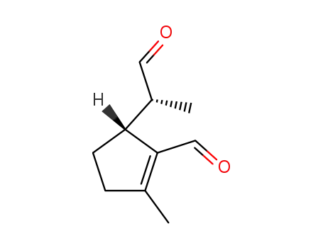 Molecular Structure of 75332-42-2 (2-Formyl-α,3-dimethyl-2-cyclopentene-1-acetaldehyde)