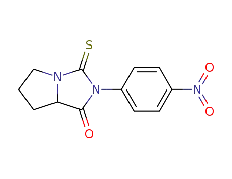 Molecular Structure of 60725-86-2 (2-(4-nitrophenyl)-3-thioxohexahydro-1H-pyrrolo[1,2-c]imidazol-1-one)