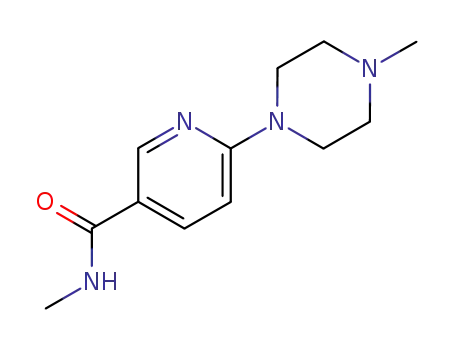 Molecular Structure of 54864-91-4 (N-METHYL-6-(4-METHYL-PIPERAZIN-1-YL)-NICOTINAMIDE)