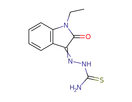 Molecular Structure of 607-05-6 ((3E)-1-ethyl-1H-indole-2,3-dione 3-thiosemicarbazone)