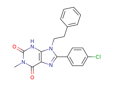 1H-Purine-2,6-dione,8-(4-chlorophenyl)-3,9-dihydro-1-methyl-9-(2-phenylethyl)- cas  61080-57-7