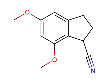 Molecular Structure of 76842-61-0 (2,3-DIHYDRO-5,7-DIMETHOXY-1H-INDENE-1-CARBONITRILE)