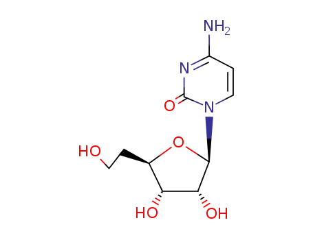 Molecular Structure of 55085-34-2 (1-(5-deoxy-beta-D-hexofuranosyl)cytosine)