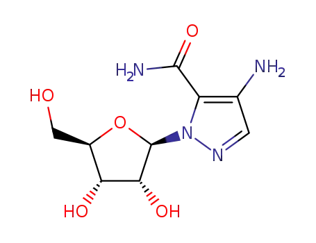 Molecular Structure of 61241-11-0 (4-amino-1-pentofuranosyl-1H-pyrazole-5-carboxamide)