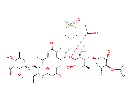 2',4''-di-O-acetyl-20-deoxo-20-<(4,4-dioxothiomorpholino)imino>tylosin