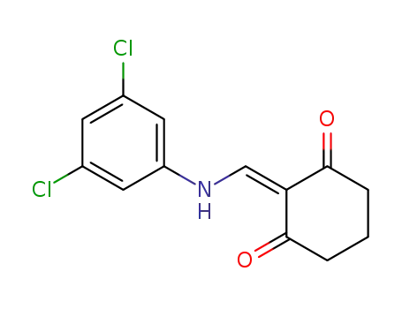 Molecular Structure of 55118-98-4 (2-(((3,5-DICHLOROPHENYL)AMINO)METHYLENE)CYCLOHEXANE-1,3-DIONE)
