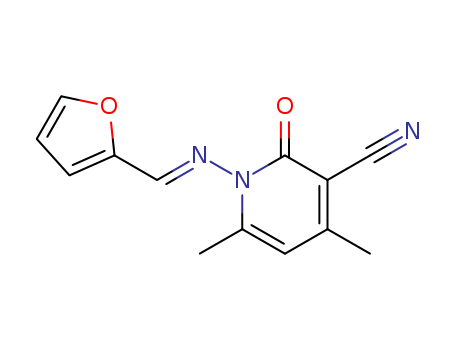 3-Pyridinecarbonitrile,1-[(2-furanylmethylene)amino]-1,2-dihydro-4,6-dimethyl-2-oxo- cas  61296-00-2