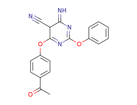 5-Pyrimidinecarbonitrile,6-(4-acetylphenoxy)-4,5-dihydro-4-imino-2-phenoxy-