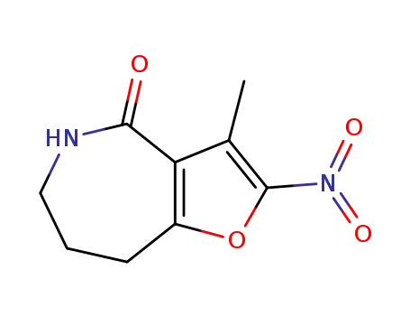 Molecular Structure of 61190-66-7 (3-methyl-2-nitro-5,6,7,8-tetrahydro-4H-furo[3,2-c]azepin-4-one)