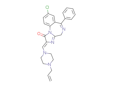 Molecular Structure of 61197-79-3 ((2E)-8-chloro-6-phenyl-2-[(4-prop-2-en-1-ylpiperazin-1-yl)methylidene]-2,4-dihydro-1H-imidazo[1,2-a][1,4]benzodiazepin-1-one)