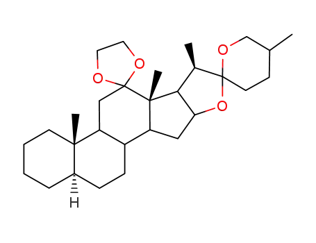 Molecular Structure of 55028-80-3 ((25R)-5α-Spirostan-12-one 1,2-ethanediyl acetal)