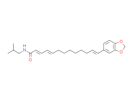 Molecular Structure of 55038-30-7 ((2E,4E,12E)-13-(1,3-benzodioxol-5-yl)-N-(2-methylpropyl)trideca-2,4,12-trienamide)