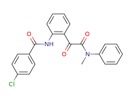 Molecular Structure of 54778-25-5 (4-chloro-N-(2-{[methyl(phenyl)amino](oxo)acetyl}phenyl)benzamide)