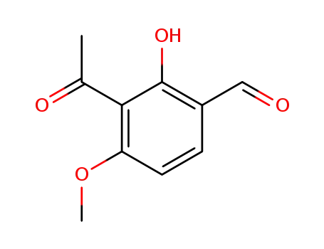 Molecular Structure of 412022-08-3 (3-acetyl-2-hydroxy-4-methoxy-benzaldehyde)