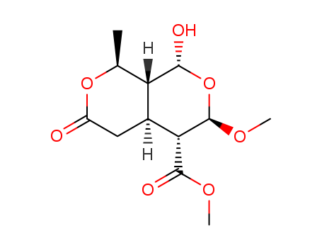 1H,3H-Pyrano[3,4-c]pyran-4-carboxylicacid, hexahydro-1-hydroxy-3-methoxy-8-methyl-6-oxo-, methyl ester,(1R,3R,4R,4aS,8S,8aR)- (9CI) cas  61229-34-3